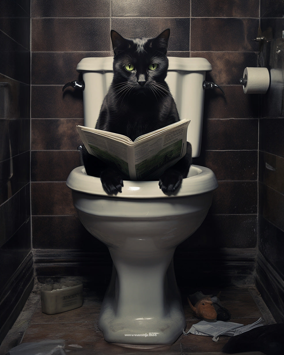 Black Cat Potty Print