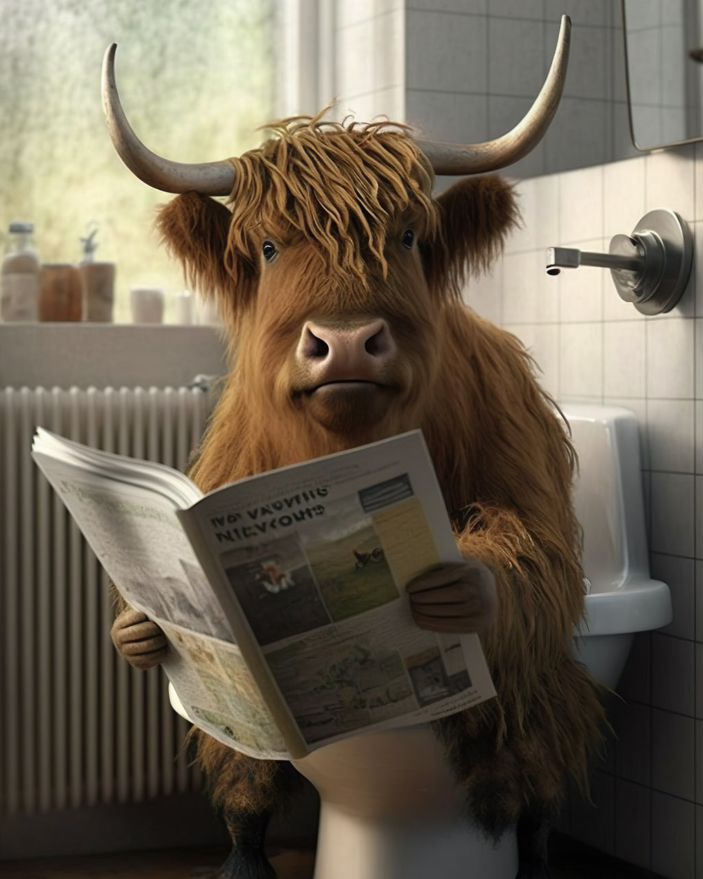 Highland Cow (Angled) Potty Print