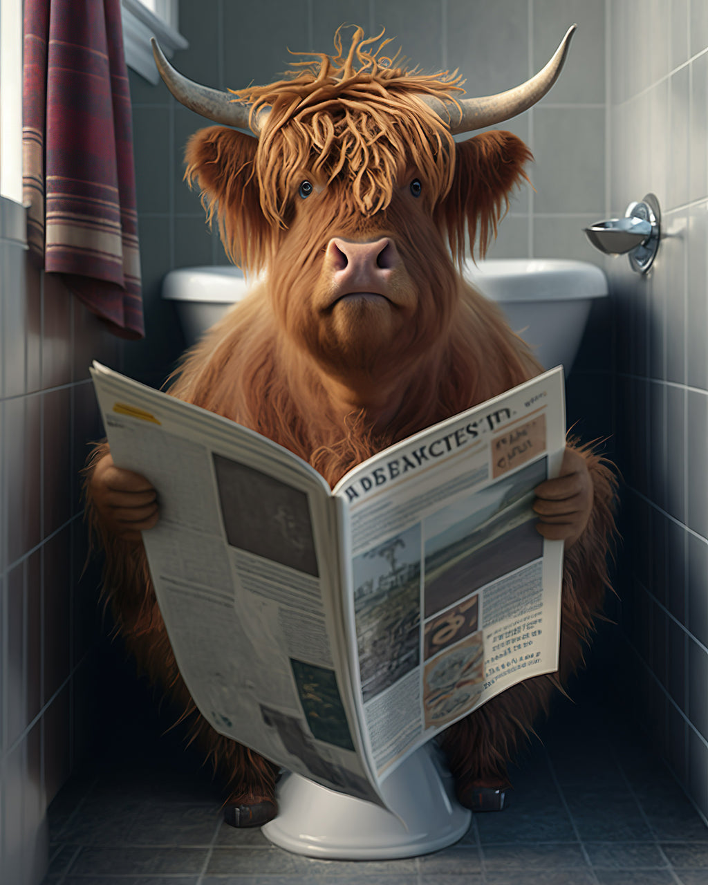 Highland Cow Potty Print
