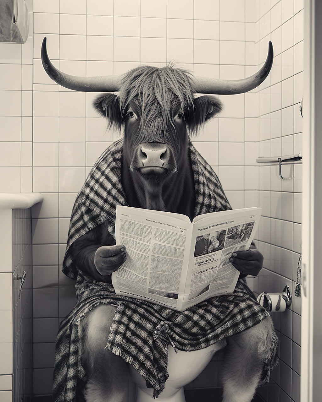 Highland Cow (Bathrobe) Potty Print