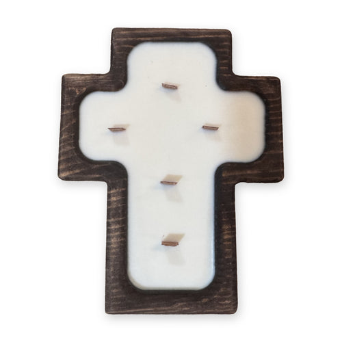 Cross Dough Bowl Candle – Dark Stain