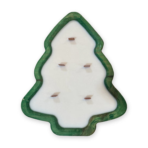 Christmas Tree Dough Bowl Candle – Green – 5 Wood Wicks